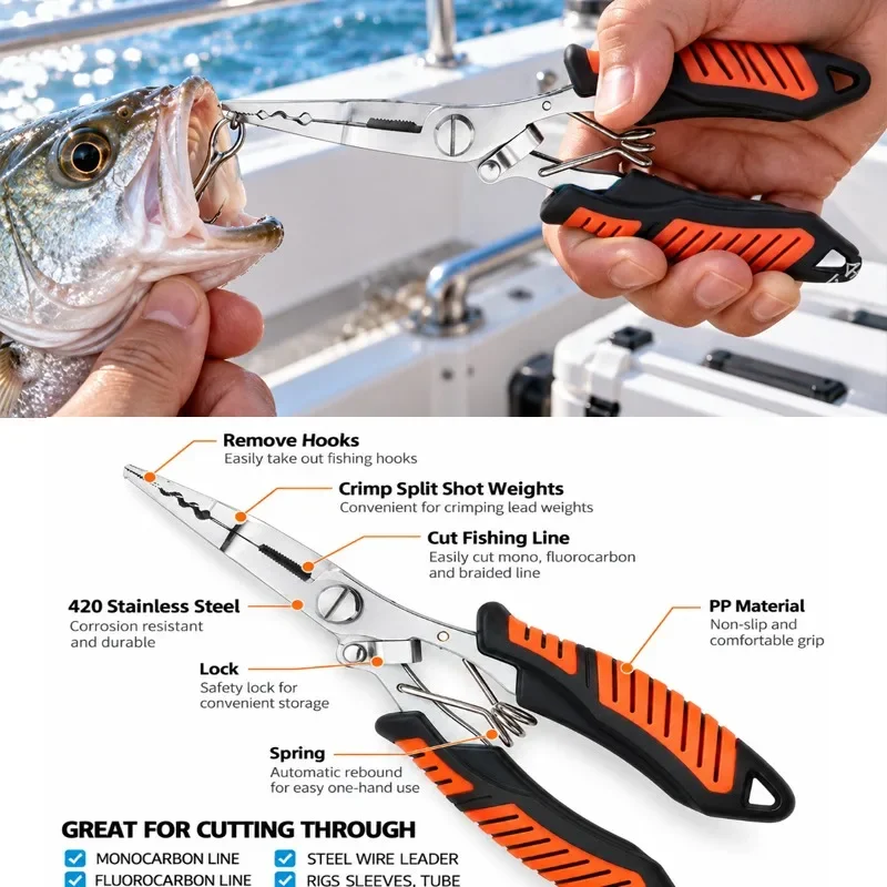 Professional Multifunctional Fishing Pliers Set Fish Lip Gripper Hook Remover Fish Line Cutter Fishing Shears for Anglers