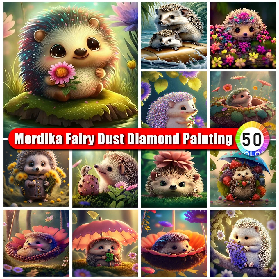 

Picture Size Fairy Dust Diamond Painting Animals Hedgehog Embroidery 5d Mosaic Cartoon Rhinestones DIY Handmade Gift New 2024