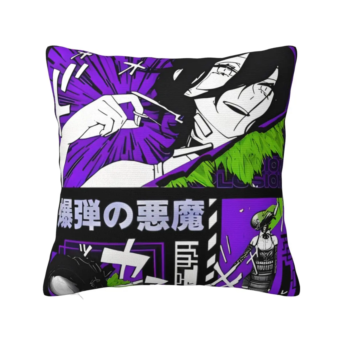 Chainsaw Man Reze Square Pillow Case Anime Bombs Devil Cushion Covers Vintage Zippered Decor Pillowcase for Sofa 18