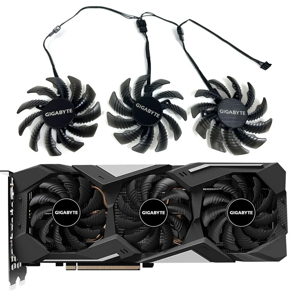 PLD08010S12HH T128010SU RX 5700 XT GAMING OC GPU FAN，For Gigabyte RX 5700XT、RX 5600XT、RX 5500XT GAMING OC Video card cooling fan