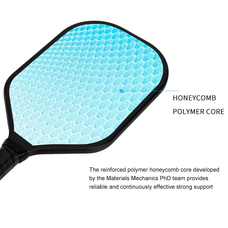 High Quality Lightweight 11MM Thickness Long Grip Hot press Integrated Carbon Fiber Pickleball Paddle