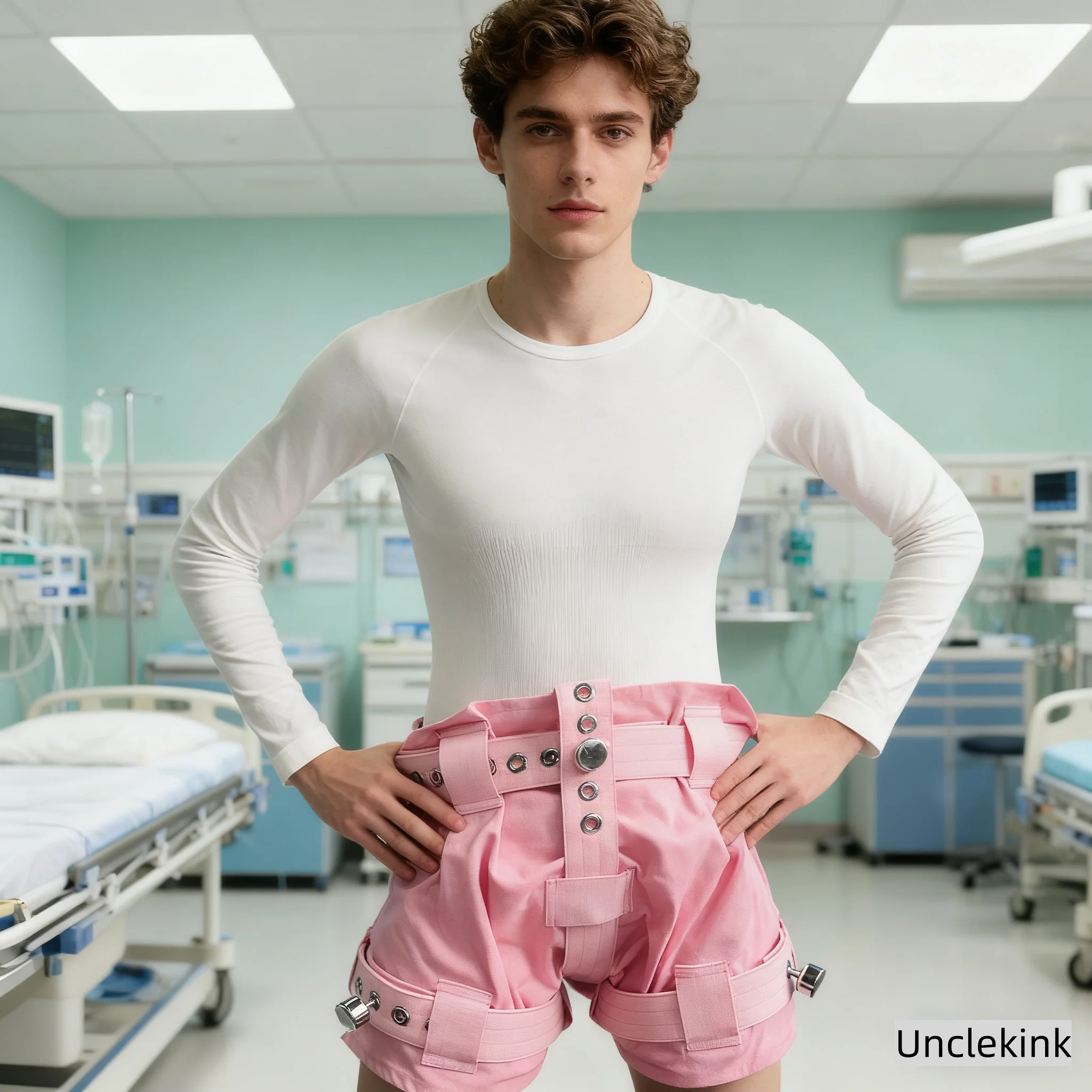 Pink Incontinence Diaper Cover Shorts Anti-Leakage Pants Reusable Washable Underwear Magnetic Lockable Waist Bladder Protection