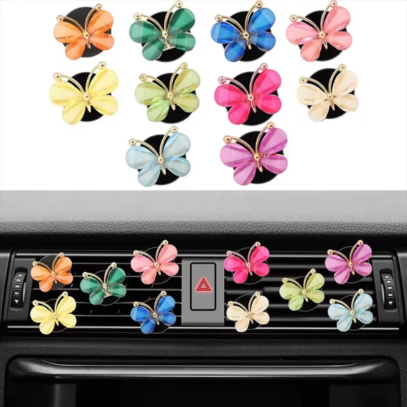 

Colorful Butterfly Car Air Vent Air Freshener Fragrance Clip Decoration Air Conditioner Vent Decoration Car Interior Accessories