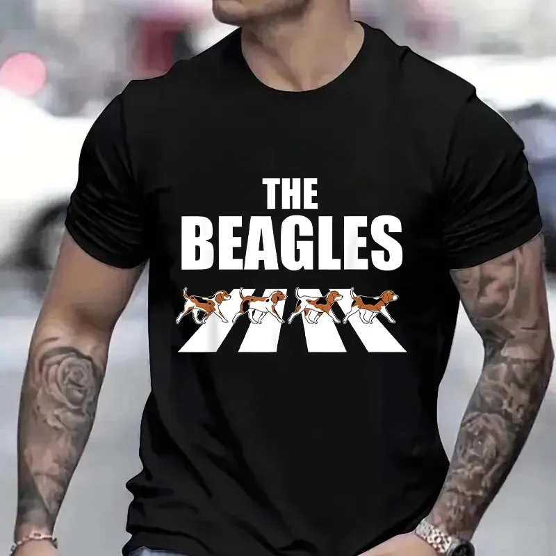 Men Women Classic T Shirts Tops Fashion Casual Short Sleeve Round Neck Tee Shirt The Beagles Crazy Beagle Dog Men\'s Tee T-Shirts