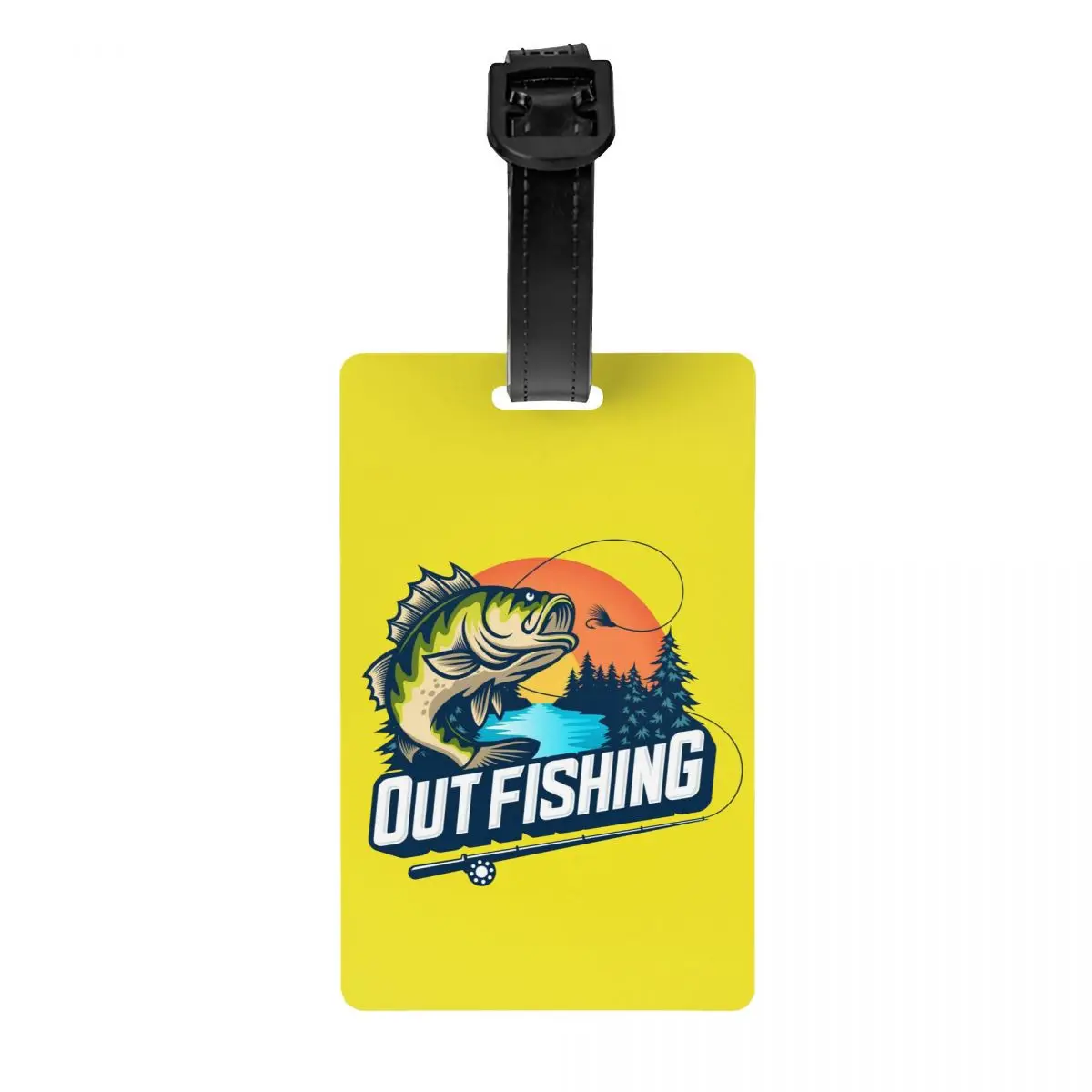 Out Fishing Luggage Tag Fish Fisherman Suitcase Baggage Privacy Cover ID Label