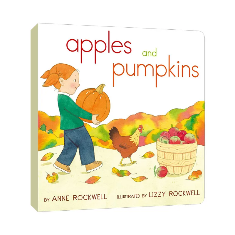 

Книжка с яблоками и тыквами для детей 2 3 4 5 лет, книга с рисунками на английском языке, книга для доски 9781442499775