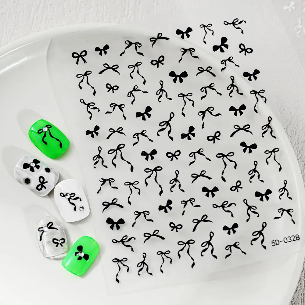 1/3pcs 5D Strik Lint Nagelstickers Mini Kawaii Kant Strikje Ontwerp Zelfklevende Nail Art Decals DIY manicure Benodigdheden Decor