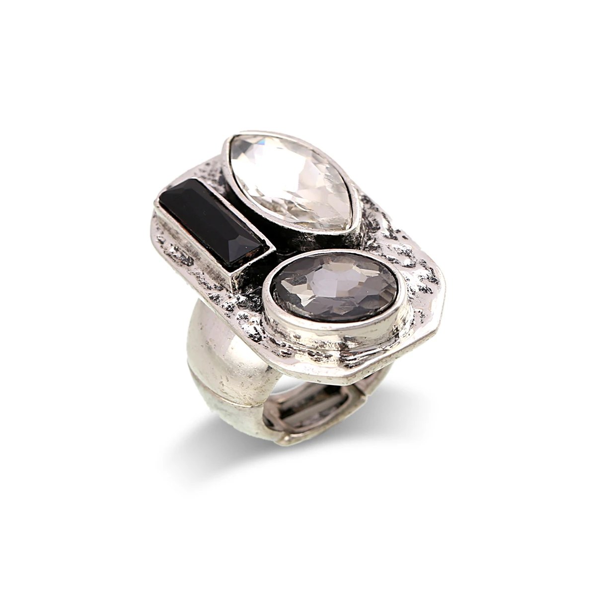 Fashion Elastic Vintage Chunky Statement Ring Cocktail Finger Jewelry for Women 2 Colors Available Large Size