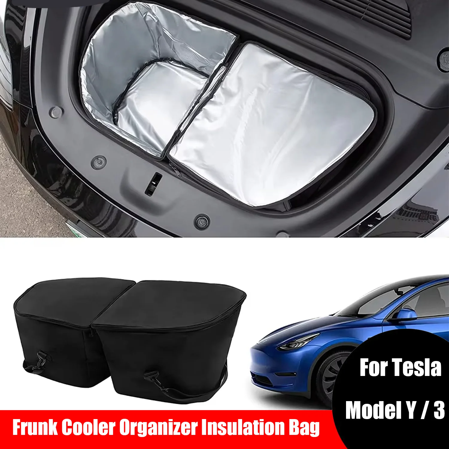 

Для Tesla Model Y Juniper Model 3 Highland Frunk Cooler Organizer Изоляционная сумка Передняя сумка-холодильник для хранения багажника для Tesla Y 3