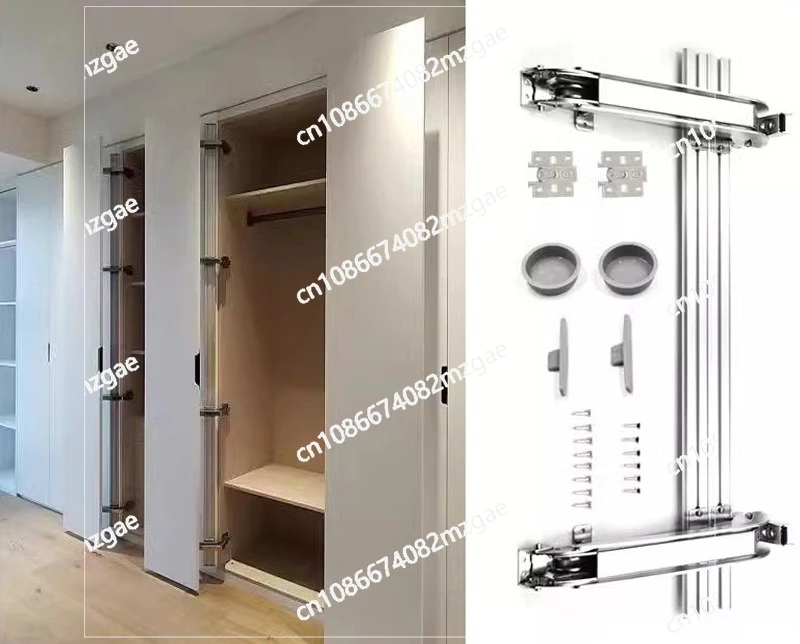 Bus door hinge sliding door track hardware wardrobe manual opening sliding door heavy-duty hardware slide rail