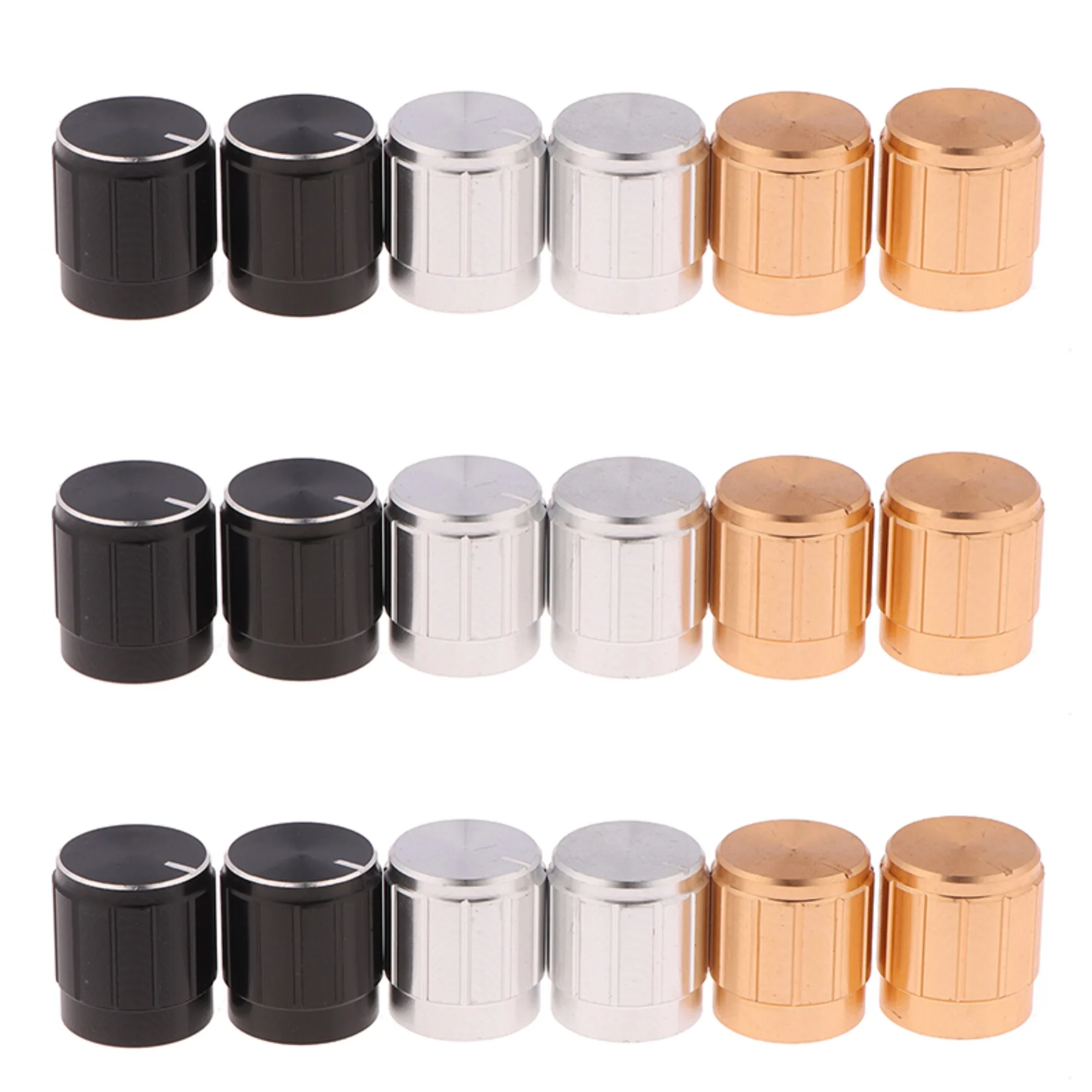 1 stuk Hoge Kwaliteit 15*16mm Aluminium Knop Potentiometer Versterker Volumeknop Cap Bloemvormige/D-vormige Binnengat 6mm