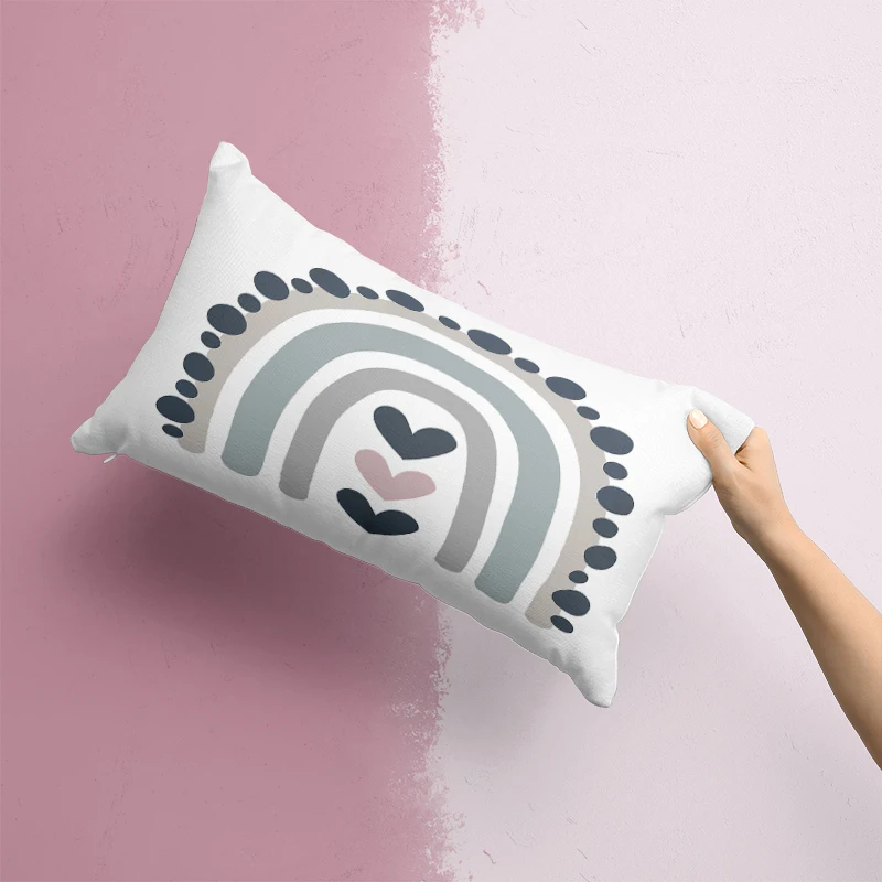 Cute cloud rainbow long pillowcase sofa bedroom pillowcase removable and washable multi-size pillowcase 30x50, 40x60, 50x70