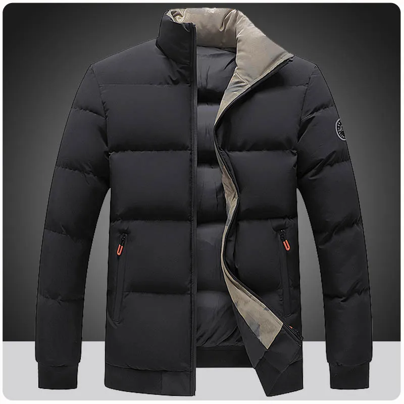 

Осенне-зимняя куртка-бомбер, мужская куртка-пуховик с хлопковой подкладкой, мужская куртка с толстым воротником-стойкой, модное пальто для делового отдыха 2026, мужская одежда