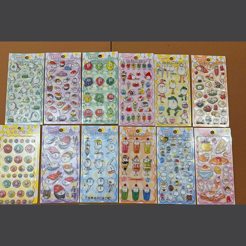 

30-48pcs Japanese Beer 3d Crystal Stickers Cartoon Anime Characters Embossed Relief Decorative Stickers Birthday Gifts