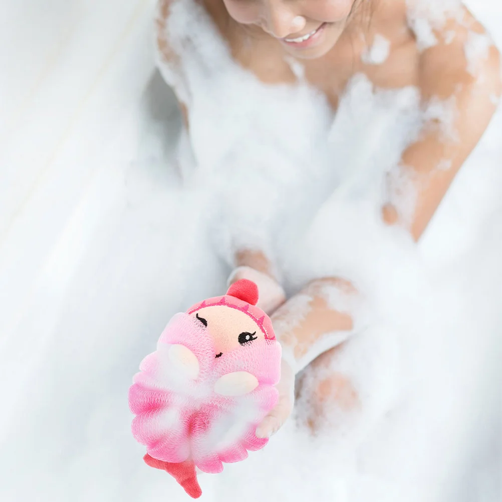 

2pcs Kids Bath Balls Mermaid Design Pink Purple Shower Loofah Body Scrubber Foaming Bath Ball Skin Cleaning Exfoliating Bathroom