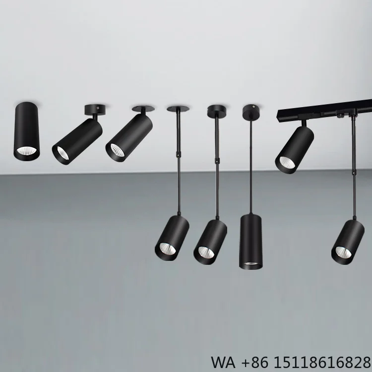 Modern Dimmable Hanging LED Spotlight Recessed COB Down Light Rail Magnetic Track Spot Light Surface Mounted Ceiling Downlight