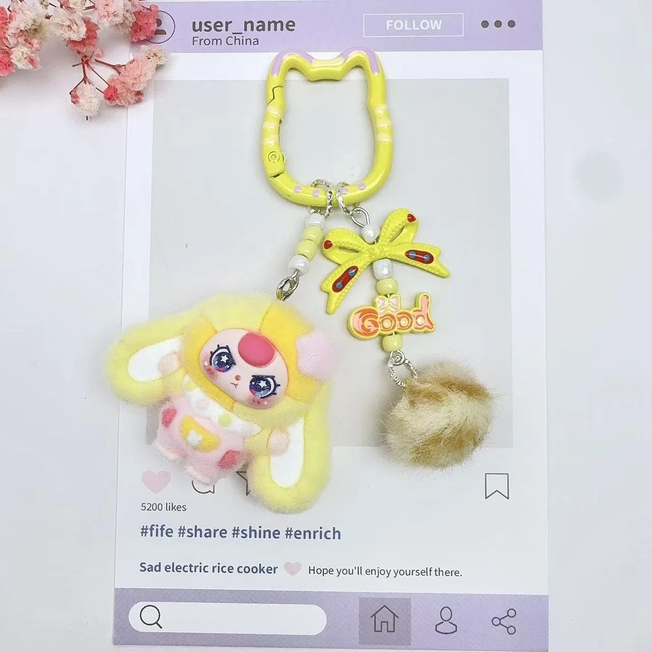 لعبة أرنب لطيفة ذات أذنين كبيرة للأطفال بعمر 3 سنوات، لعبة تمثال لطيفة على شكل سلسلة مفاتيح يمكنك صنعها بنفسك، منتج زخرفي صغير