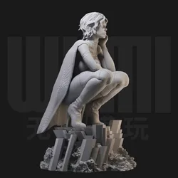 1/24 Scale Resin Figure Model Kit Squat Thinking Girl Fantasy Hobby Miniature Diorama Toy Unassembled & Unpainted