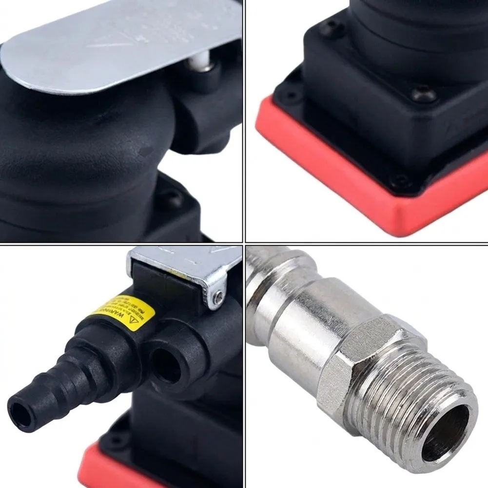 75x100mm Pneumatic Square Sander Designed for Controlled Abrasive Action on For Metal Using 1000 RPM and 90 PSI Air Supply