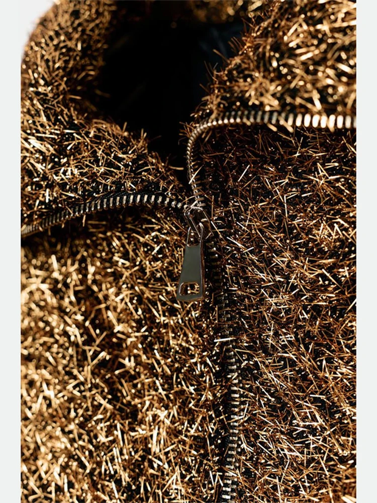 سترة نسائية ذات ياقة من الفرو الصناعي قابلة للفك معاطف نسائية ضيقة مزدوجة الصدر موضة شتاء 2025 ملابس خارجية أنيقة جديدة للسيدات في الشارع #1