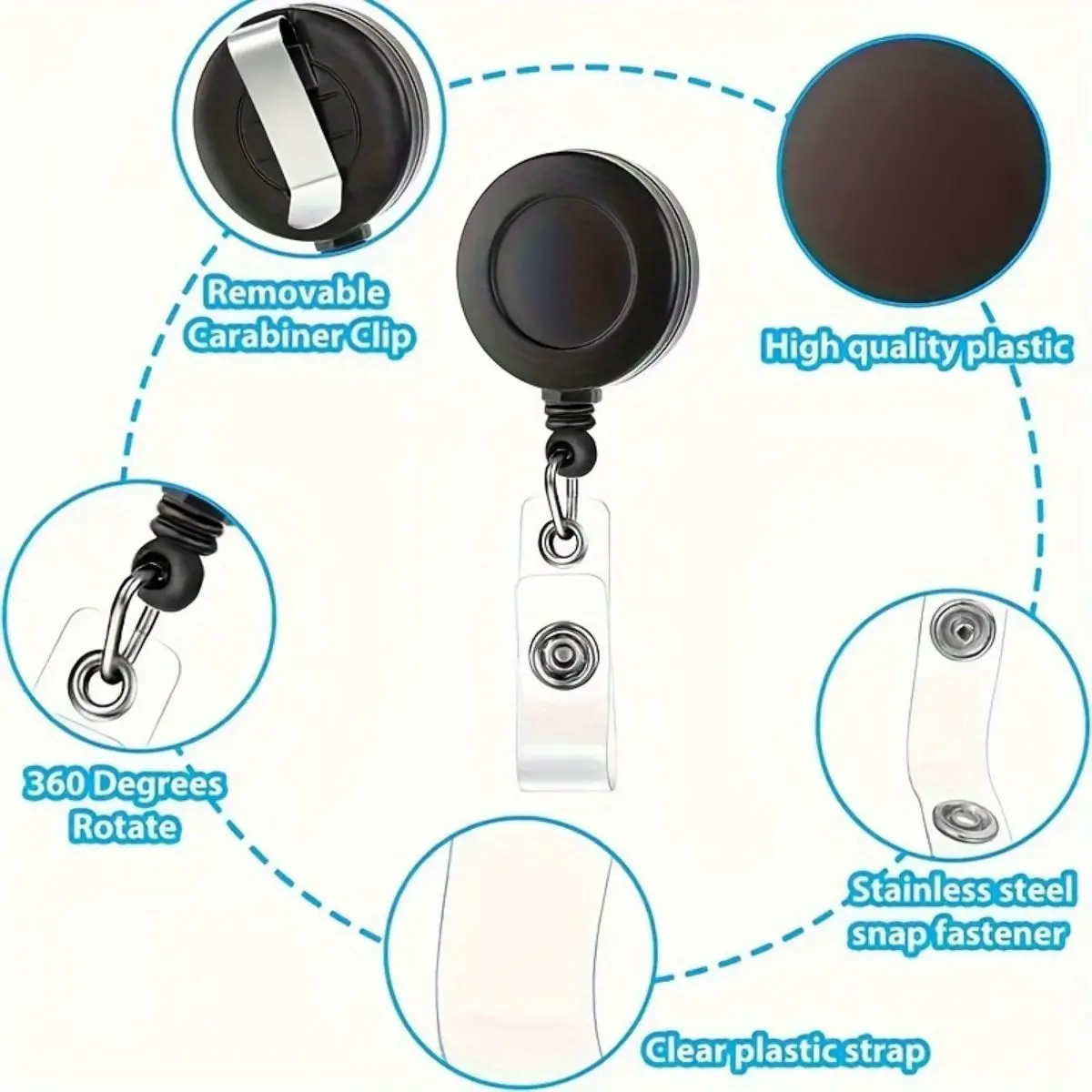 2 pcsTransparent ID badge card holder, extendable badge roll clip, credit card protector, suitable for nurses, doctors, teachers