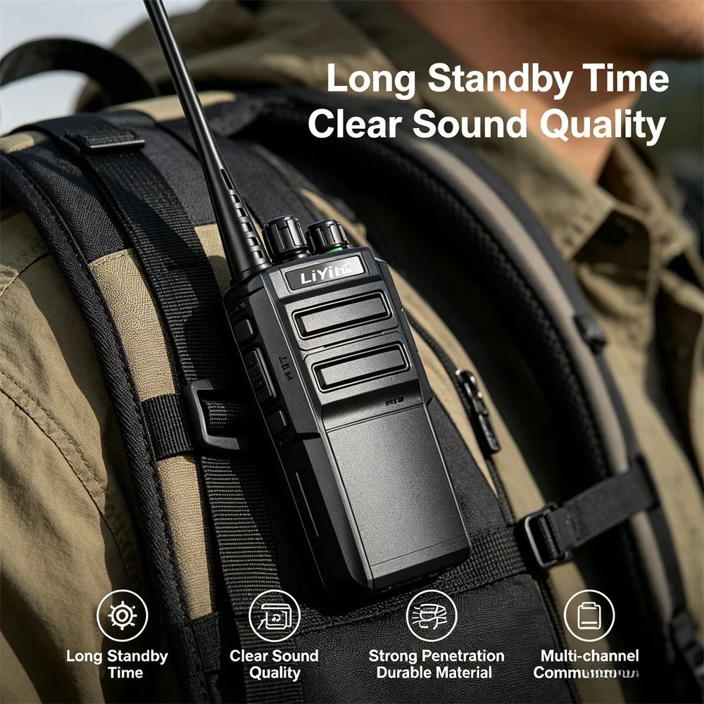 Walkie Talkies Long Range 8W Rechargeable Two Way Radios 16 Channels Handheld Portable Walkie Talkie for Outdoor Camping Hiking