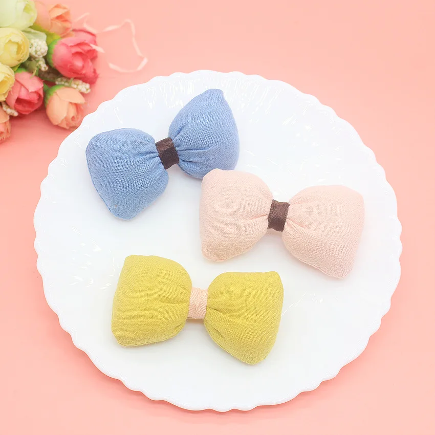 Colorful Bow Padded Patches, Appliques for Clothes, Sewing Supplies, DIY Hair Decoration, 4*7cm, 10 PCs/Lot