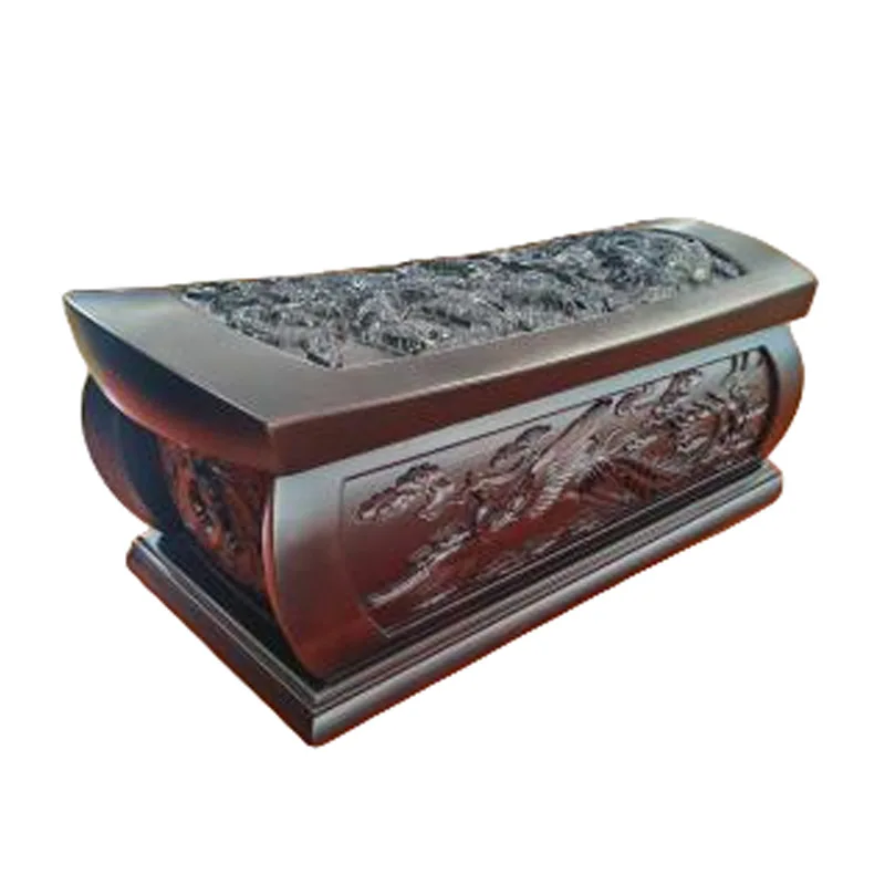 لا. 8 التنين والعنقاء تابوت خشبي خشب الأبنوس لون الرماد صندوق خشب متين النعش مقاوم للرطوبة الحيوانات الأليفة النعش جنازة لوازم الرماد جرة #3