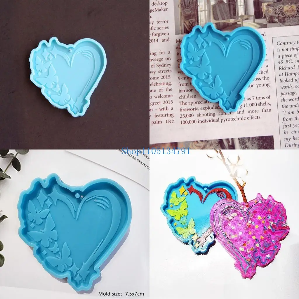 قالب مفتاح 98 كيلومتر للاختراق من راتنج شكل قلب لنمط الفراشة سليكون الايبوكسي الايبوكسي