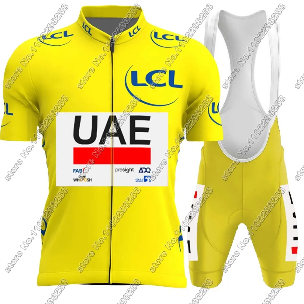 UAE 2024 Cycling Jersey Pogačar Giro-Tour Set Short Slovenia TDF Pink White Clothing Road Bike Shirts Suit Bicycle Bib Shorts