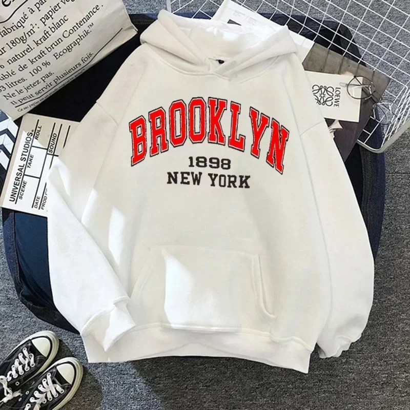 

Men's Oversized Hoodie, Nieuwe Printed Winter Clothes, Boston, Brooklyn, Korte, Mode Jas, New York