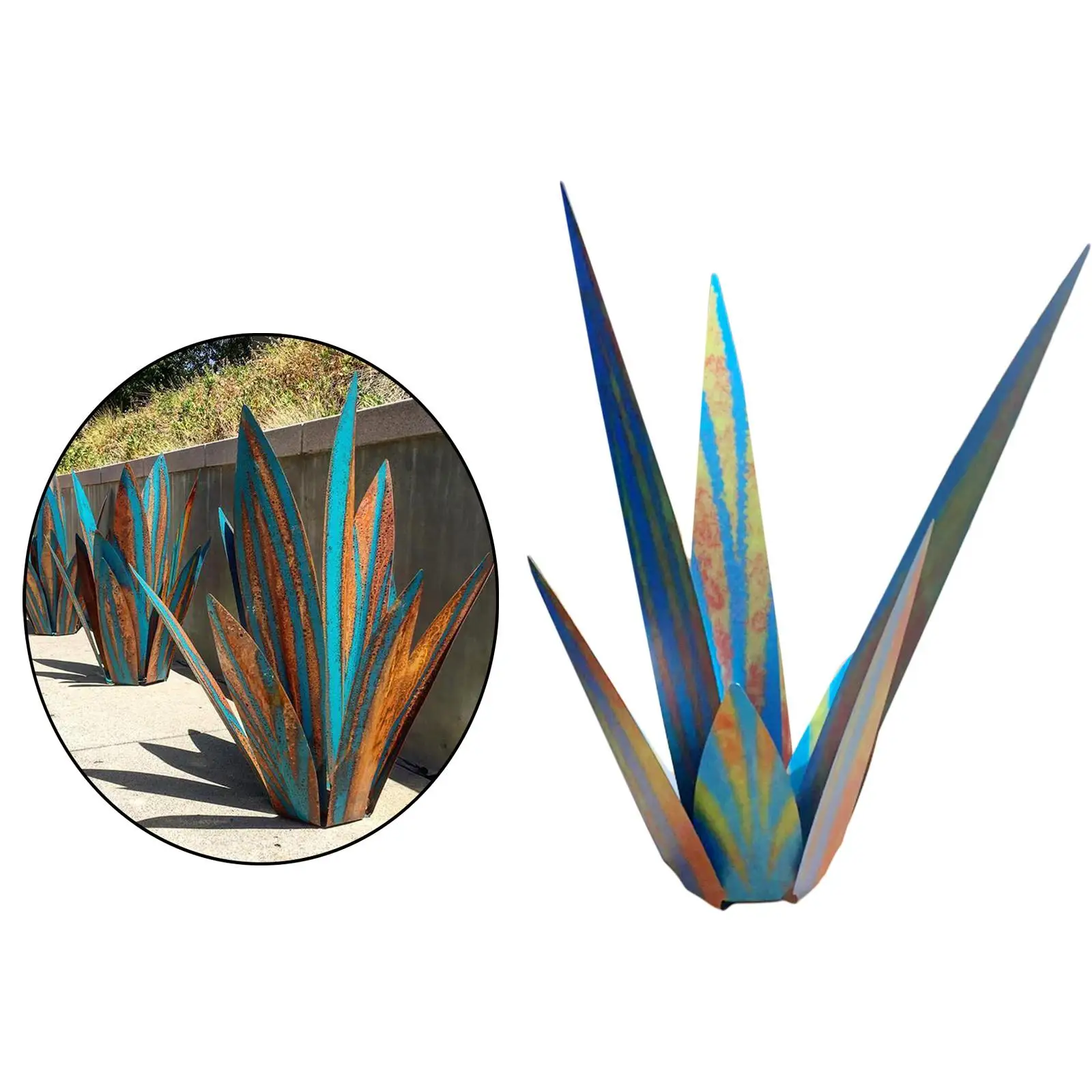 

Iron Sculpture DIY Agave Plant Garden Statue Lawn Ornament 27cm