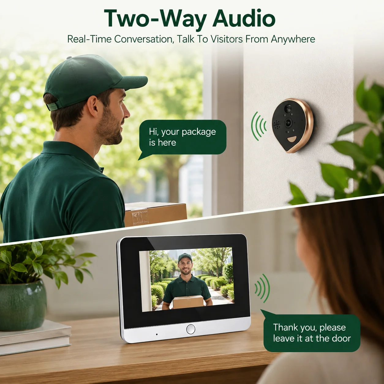 Tuya 5MP 4.3 Screen Mini Digital Peephole Viewer WiFi 940NM IR Microwave Radar Motion Detection Door Camera 5000mAh Battery