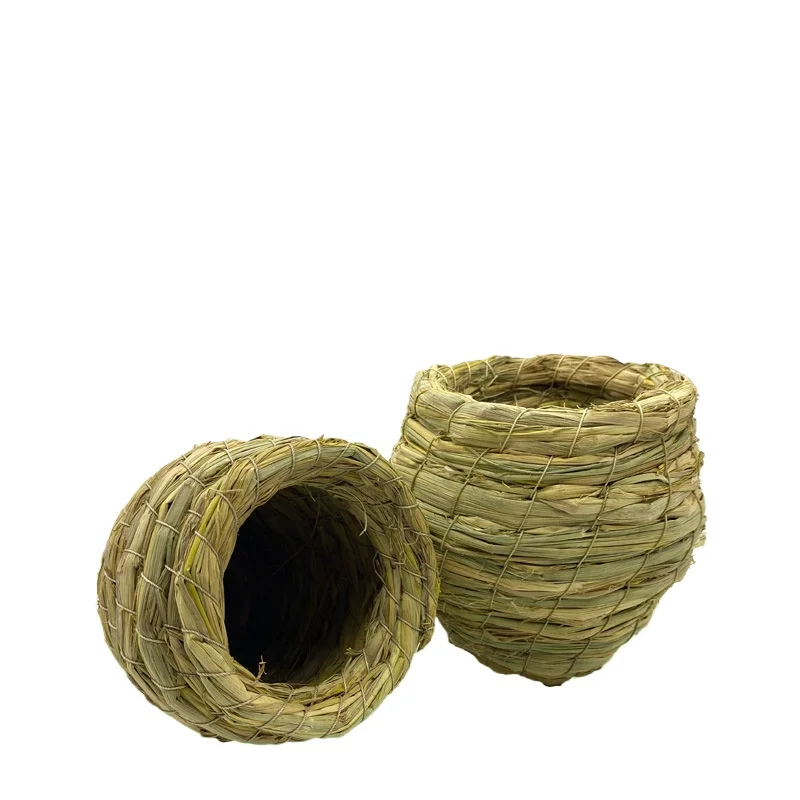 Hanging Hummingbird Bird House Bird's Nest in Straw Garden Nest Woven House Hut Straw Bird Birdhouse House Handwoven