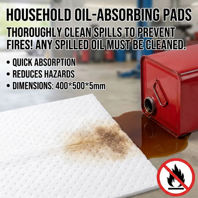 Oil Absorbent Pad for Home Oil Drum Storage & Pouring Clean Spills To Prevent Fire Hazard Gas Station & Chemical Plant Spills