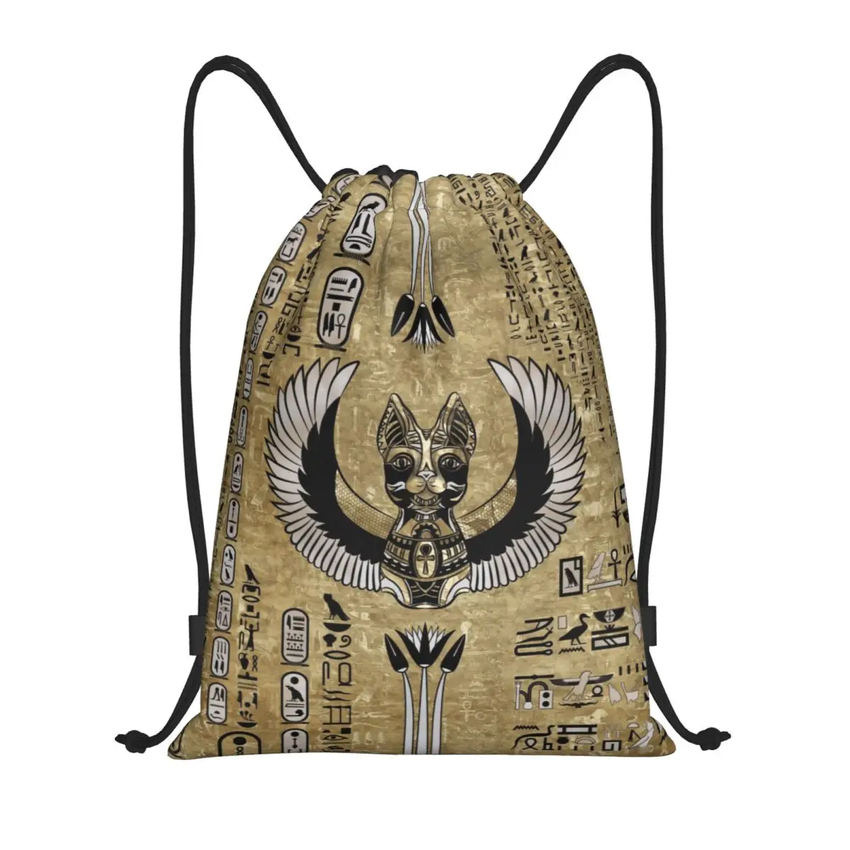 حقائب برباط هيروغليفية مخصصة للتسوق حقائب ظهر لليوجا للرجال والنساء حقيبة رياضية للجيم الآلهة المصرية #1