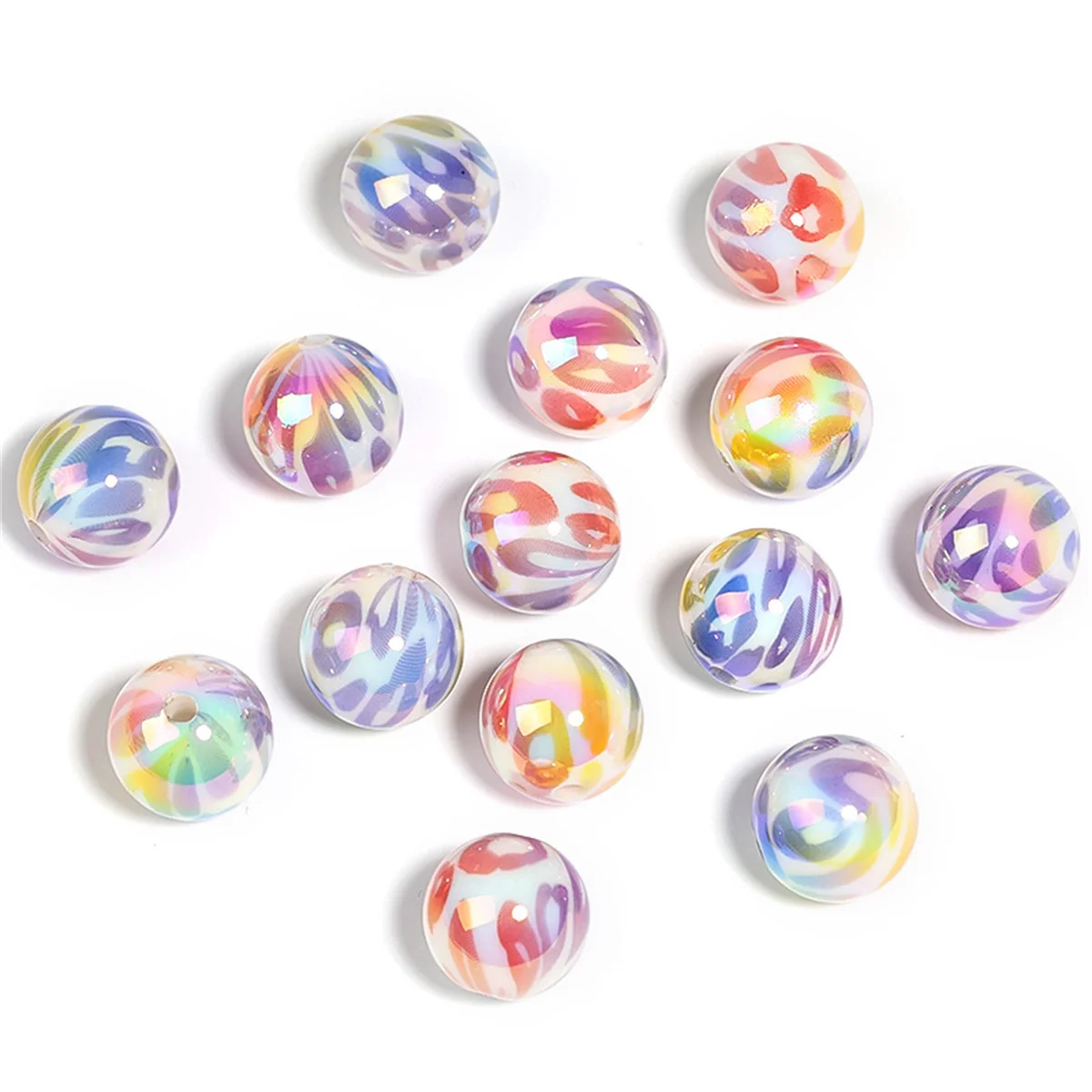 BaoWenZhu 16mm acrilico brillante trasparente colorato bellissimo braccialetto collana vestiti fatti a mano perline di latte accessori per gioielli