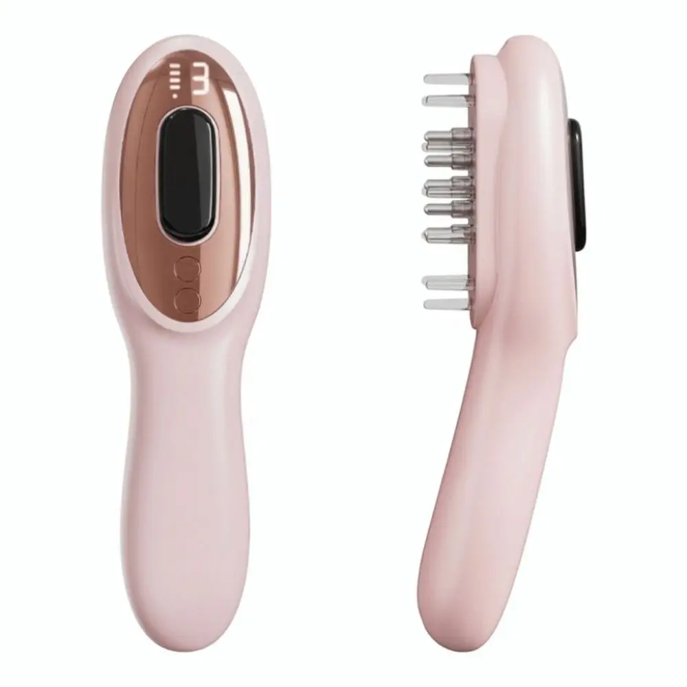 High Frequency Vibration Hair Growth Massage Comb Hair Oil Dispenser Electric Design Red Light Comb 3 Modes