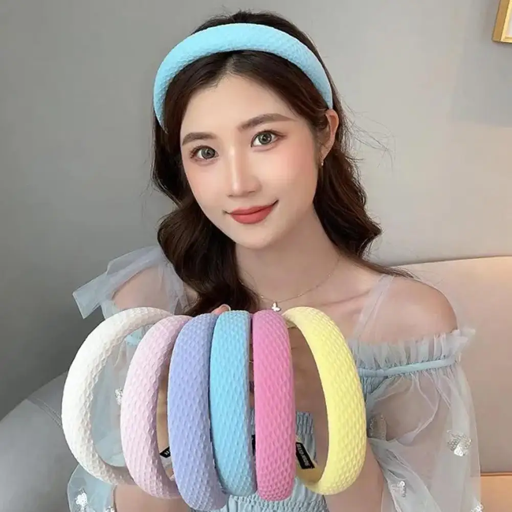 Candy Colored Wide Brimmed Hair Band For Women High Head Washing Headband Card Issuance Headwear B8K0