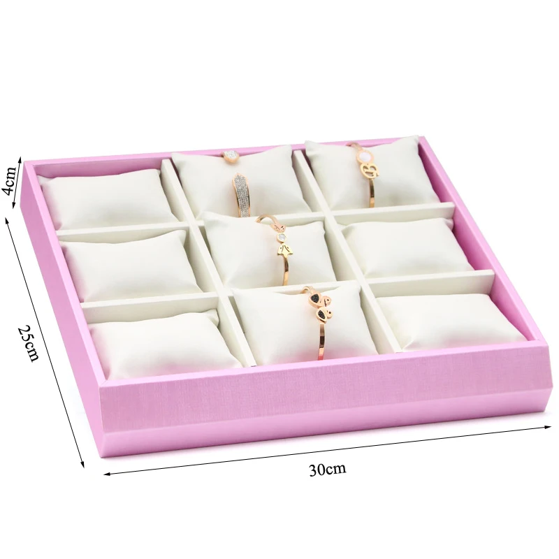 11 Stlye Luxury Pink White PU Leather Necklace Ring Earring Holder Jewelry Tray Series Jewelry Disply Jewellery Organizer Box