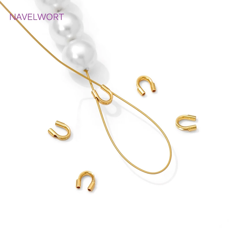 50/100 قطعة 18K مطلية بالذهب سلك نحاسي الحرس الحرس حماة الحلقات U شكل المشابك موصل ، DIY بها بنفسك صنع المجوهرات اكسسوارات #3