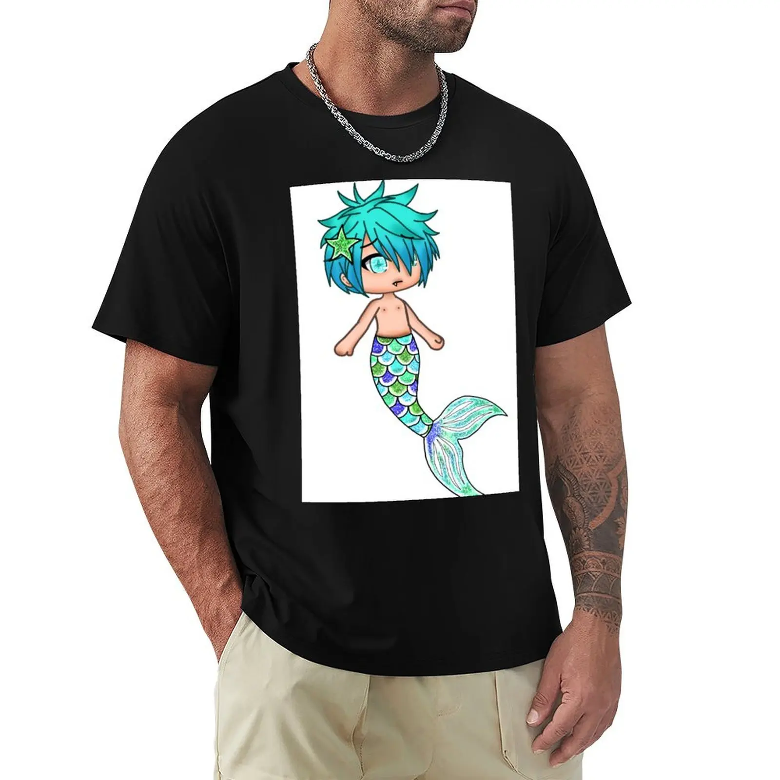 Sad Merman Gacha Life Edit T-Shirt Holiday Lightweight T-Shirt