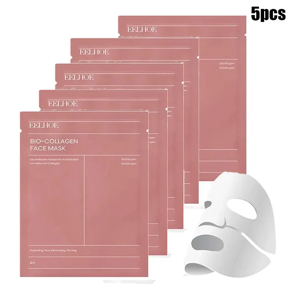 1/5/10PCs Collagen Face Mask Bio Hydrating Moisturizing Shrink Pores Deep Overnight Mask Refreshing Brightening Face Skin Care