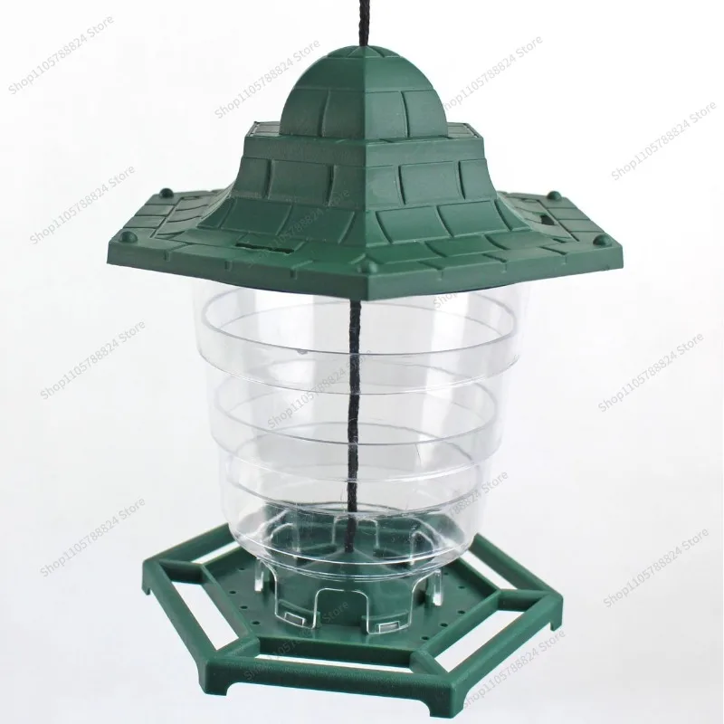 For hexagonal tent roof hanging retractable plastic bird feeder