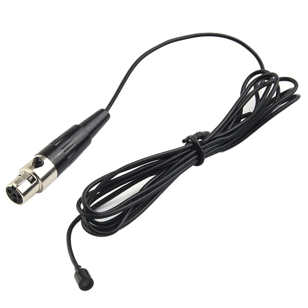 Microphone Set Lavalier Mic Omnidirectional Small System 4-Pin Black Hand-Metal Clip Mini XLR Compact Connector