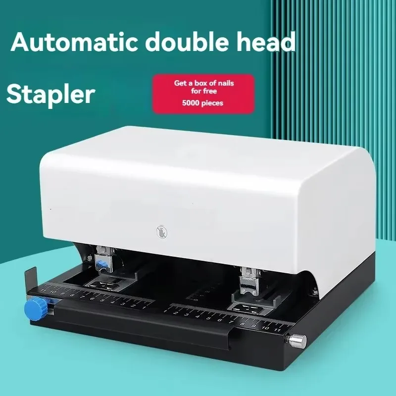 Double Head Electric Stapler, 220V Intelligent Automatic Induction Stapling Machine for Office Stationery