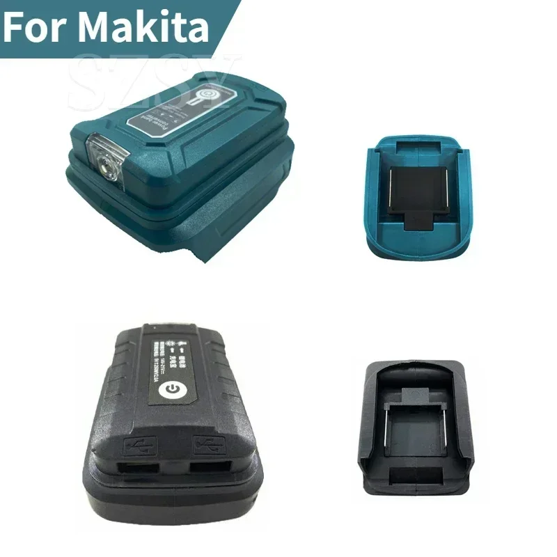 Fast charging Power bank Adapter For Makita/Dewalt/Milwaukee 18V Battery USB or Type-c Port for Phone charger withLED Light