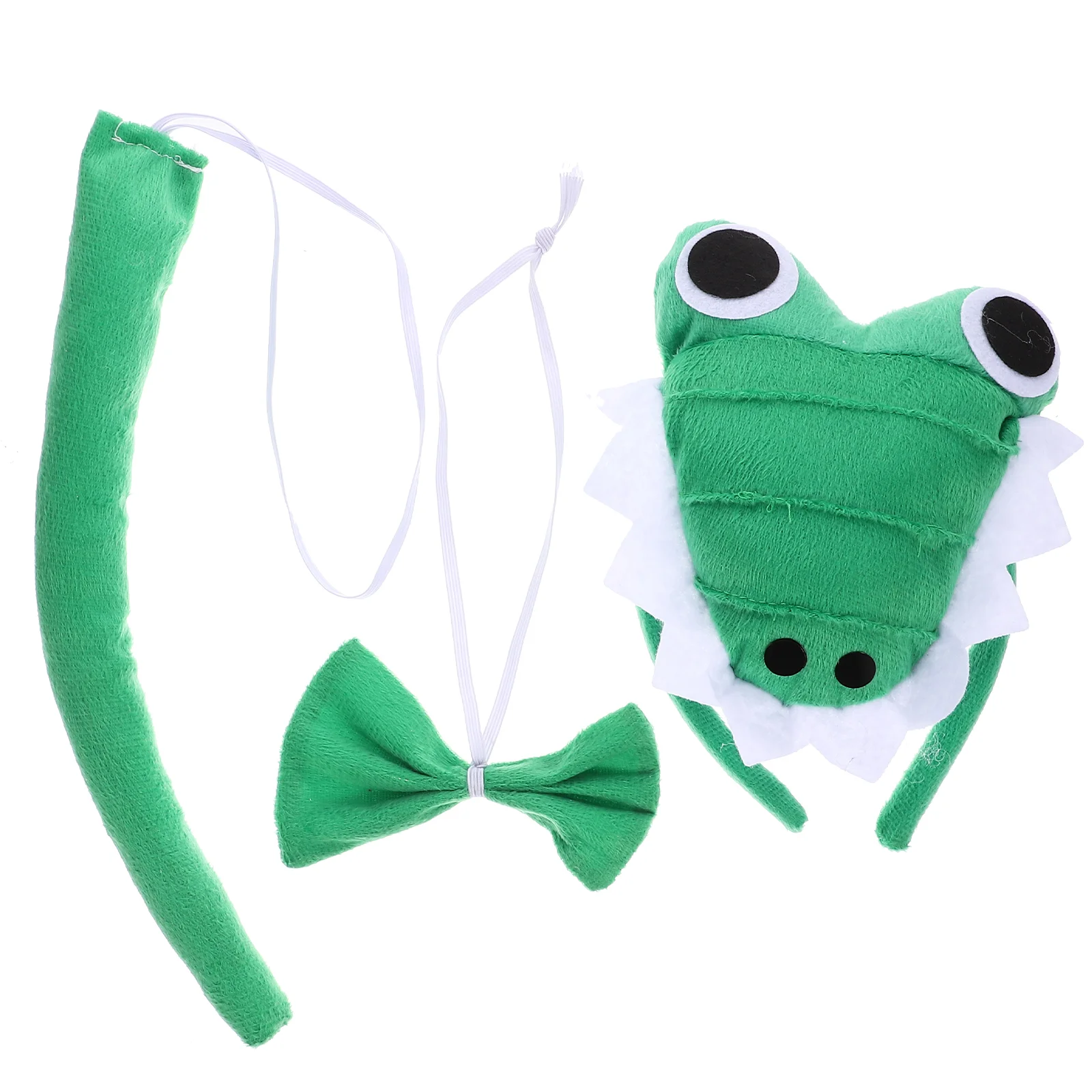 Animal Crocodile Dress Costume Headband Props Clothing Cosplay Green Hair Accessories Bowtie Toddler