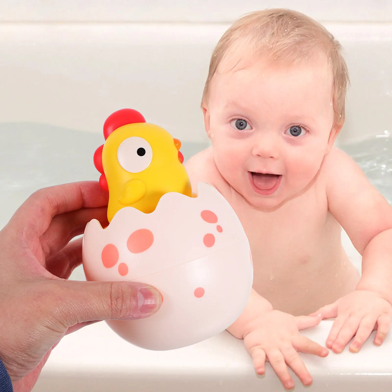 

Baby Bath Spray Yellow Chick Cartoon Interactive Water Play Fun Safe Kids Shower Playtime Learning Development Bath Accessory