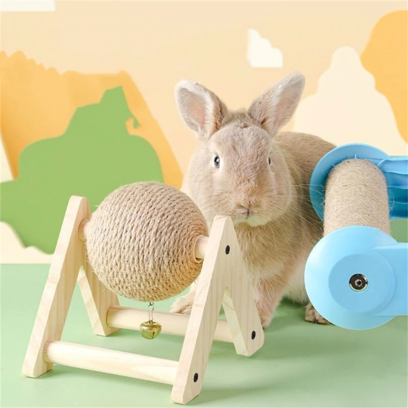 Small Pet Chewing Toy Rabbit Scratching Toy SisalHemp Ball Small Animal Grinding Scratcher Toy Hamster Cage Furniture